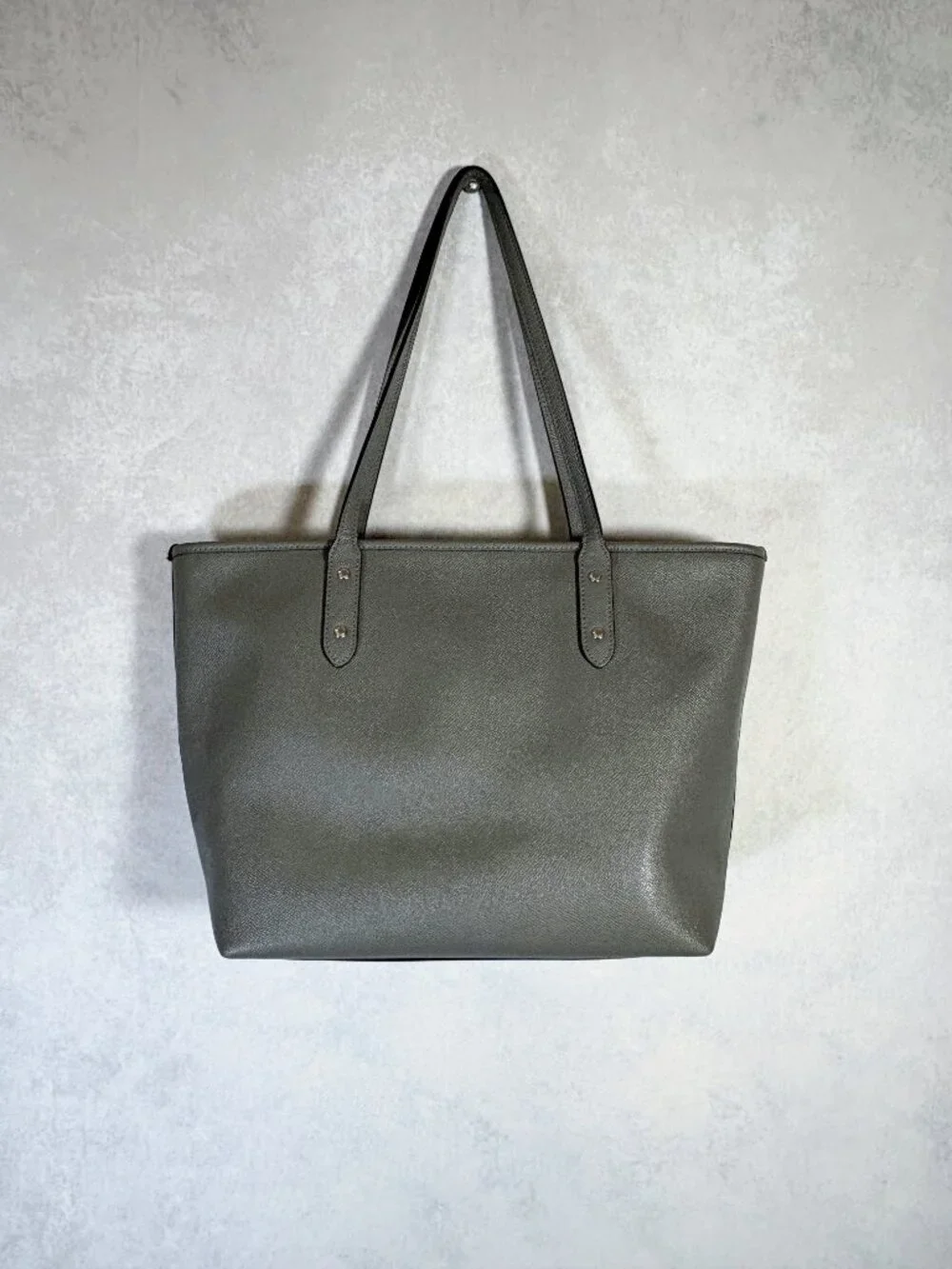 Coach City Zip Clasic Tote Gray Leather Shoulder bag